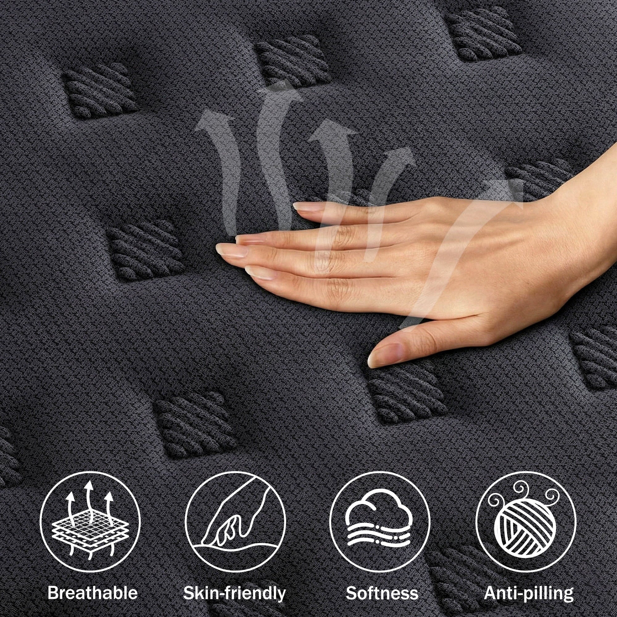 Tryagat 12” Queen Hybrid Mattress in a Box, Medium Firm Queen Size Mattresses, Cooling Gel Memory Foam Mattress with Individually Wrapped Pocket Coils, Pressure Relief